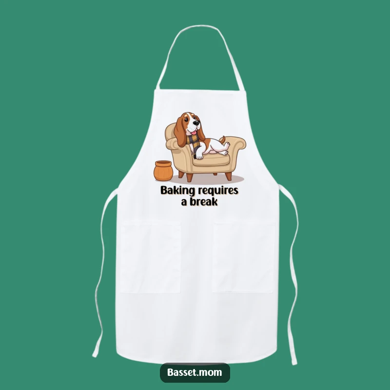Funny Relaxed Basset Hound Lounge Apron - Cozy Kitchen Gift