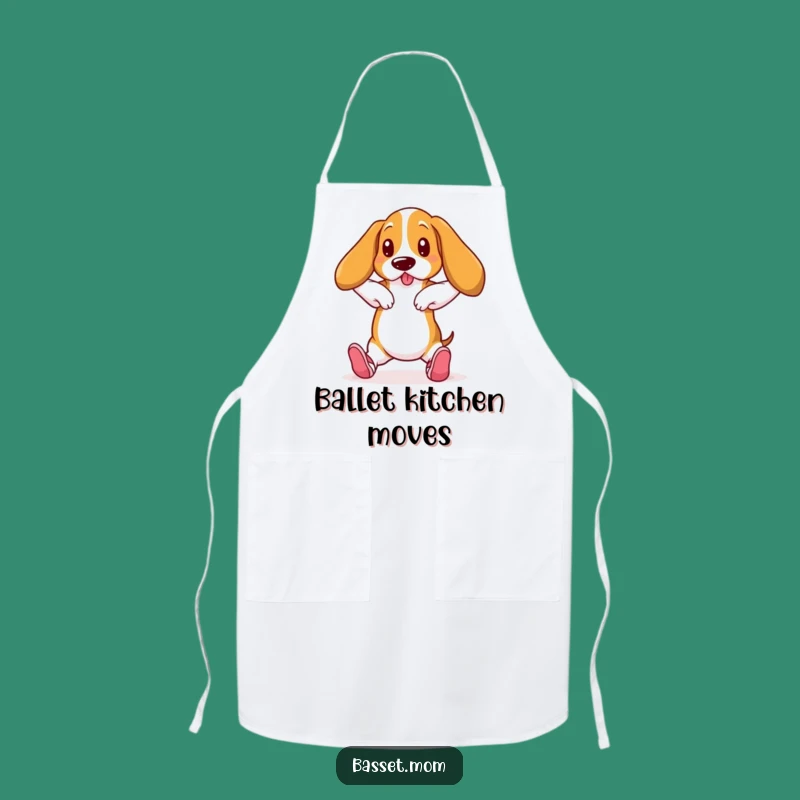 Funny Basset Hound Ballet Apron - Humorous Gift for Dancers & Admirers