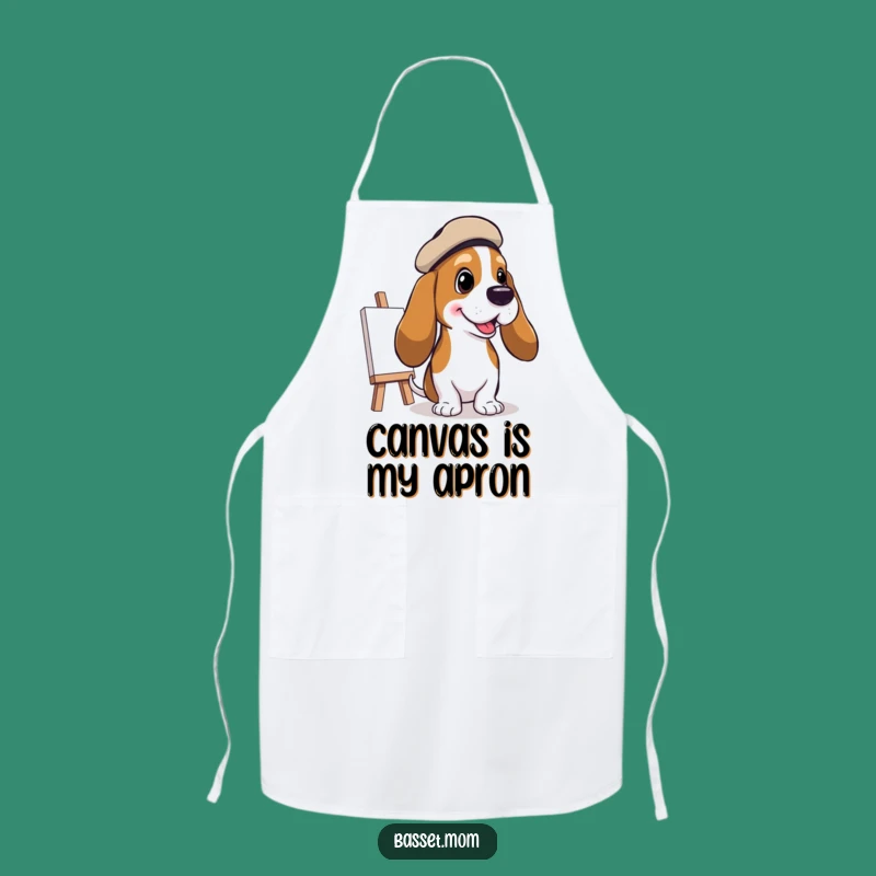 Funny Basset Hound Artist Apron: Create Art with Droopy-Eared Panache