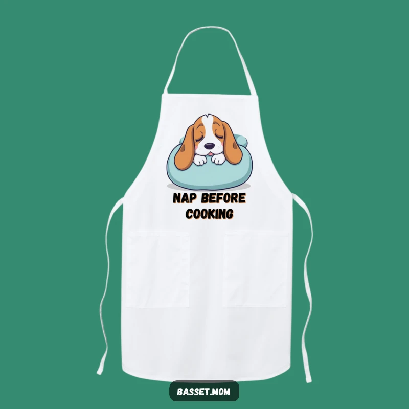 Funny Basset Hound Apron: Sleepy Cook Comfort with Giant Cushion