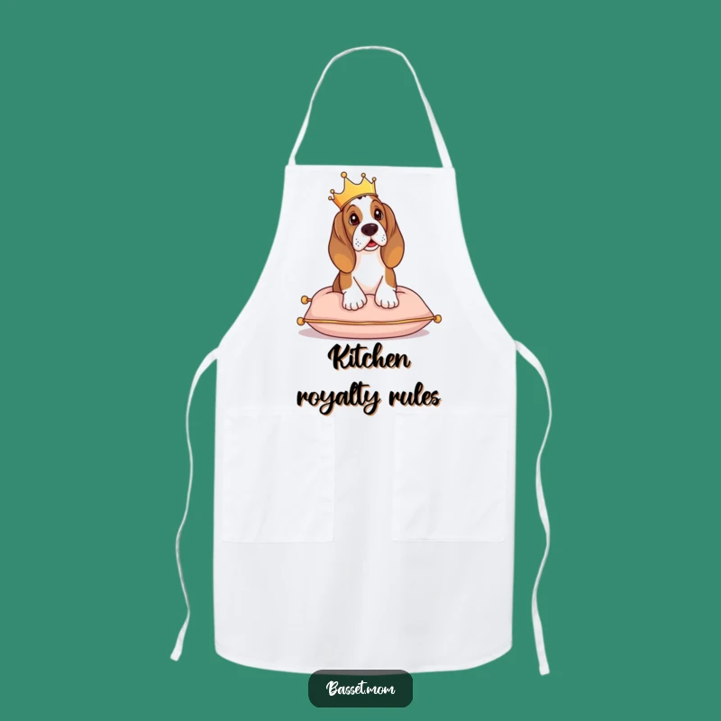 Funny Basset Hound Crown Apron: Royal Chef Style, Perfect Gift