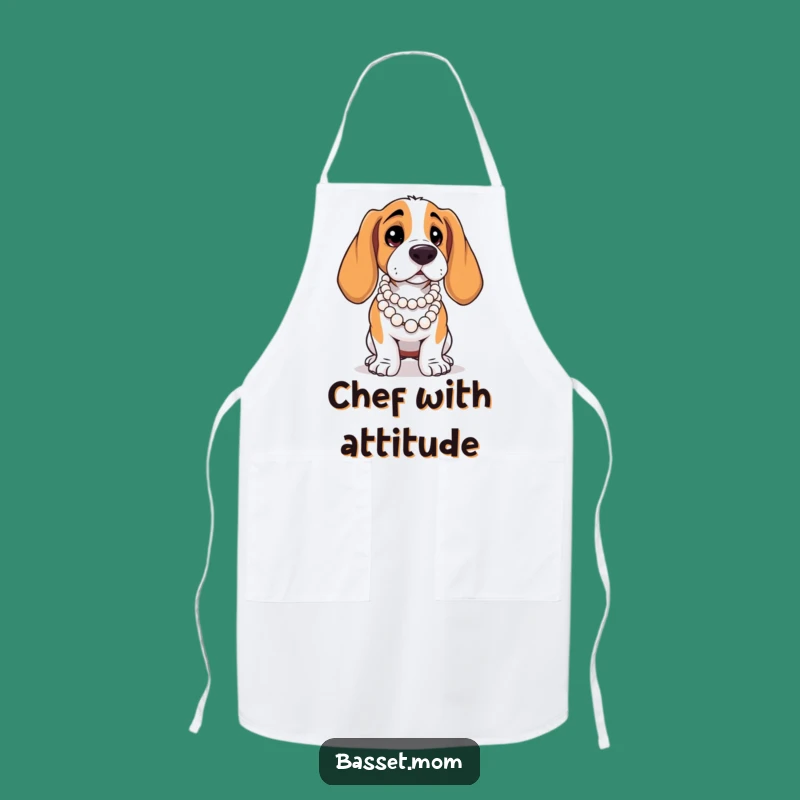 Funny Basset Hound Pearl Apron: Diva Kitchen Style, Perfect Gift
