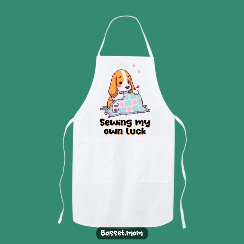 Funny Basset Hound Quilting Apron: Chef Dog Sewing Kitchen Fun, Perfect Gift