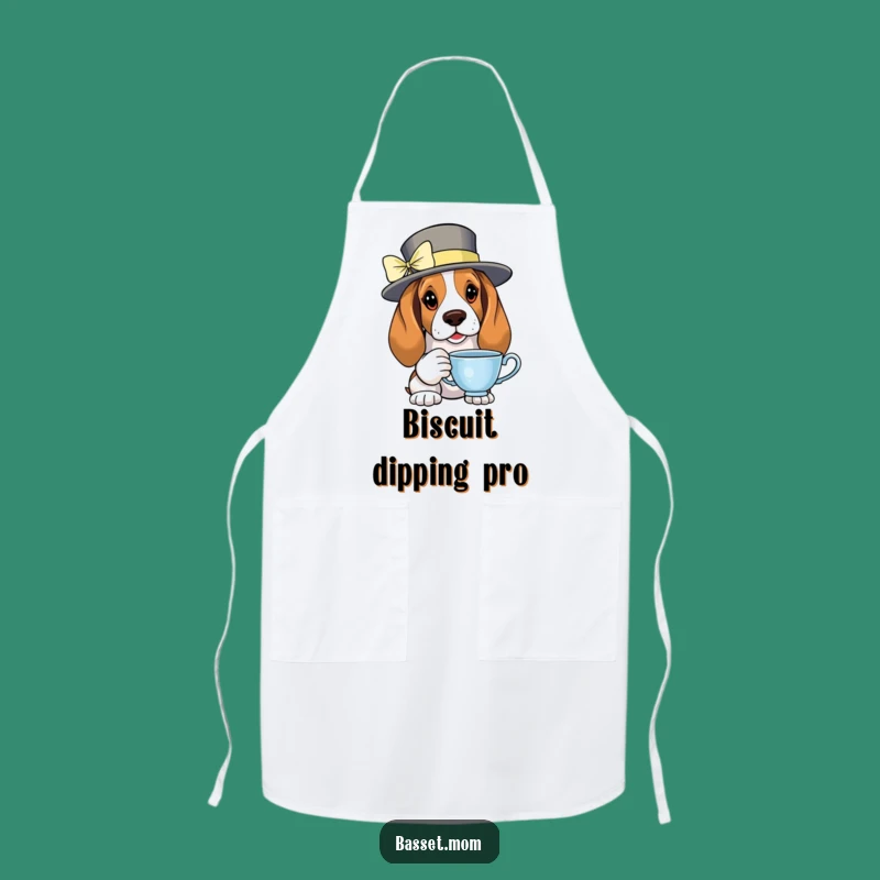 Funny Basset Hound Tea Apron: Hilarious Elegant Protection, Kitchen Fun, Perfect Gift!
