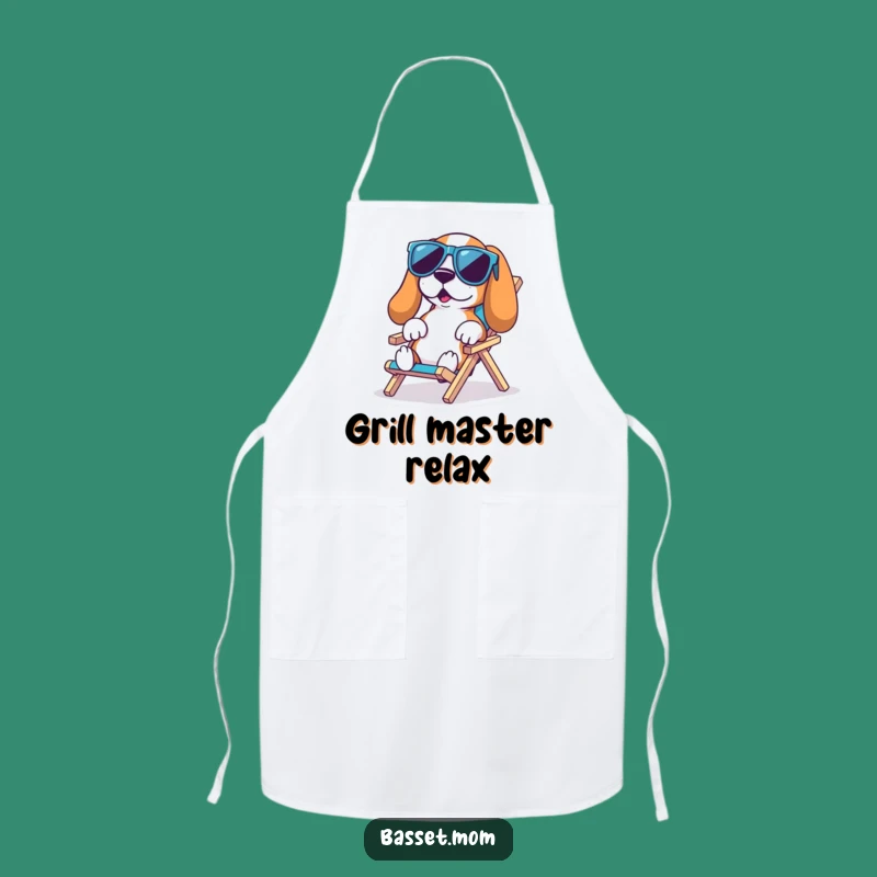 Funny Basset Hound Beach Apron: Grill with Cool Canine Confidence
