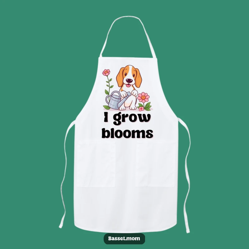 Funny Basset Hound Gardener Apron - Chef's Delightful Dog Lover Gift with Watering Can