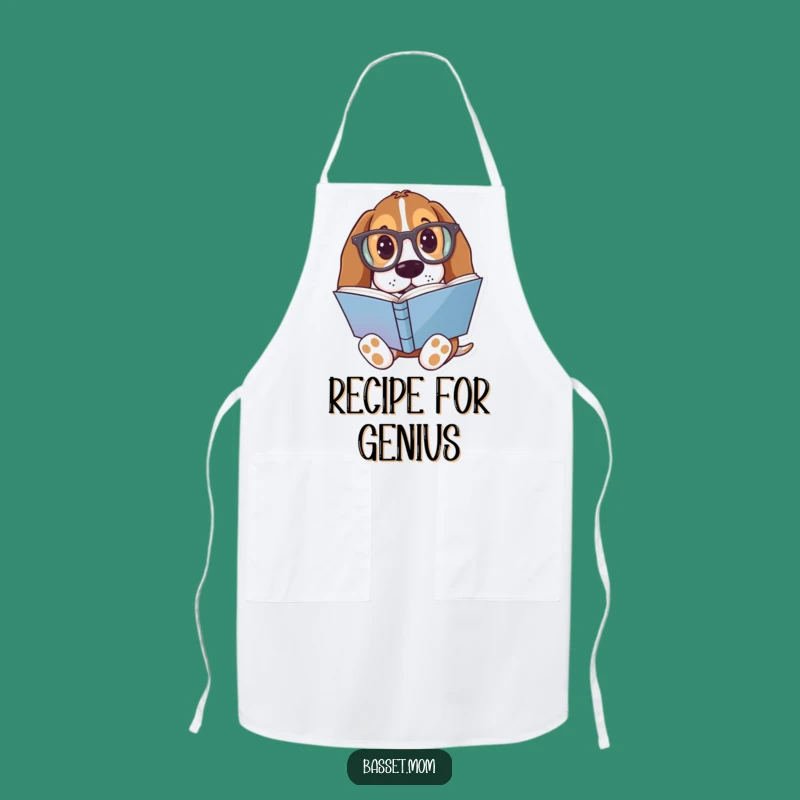 Funny Basset Hound Bookworm Apron: Cook and Read with Flair