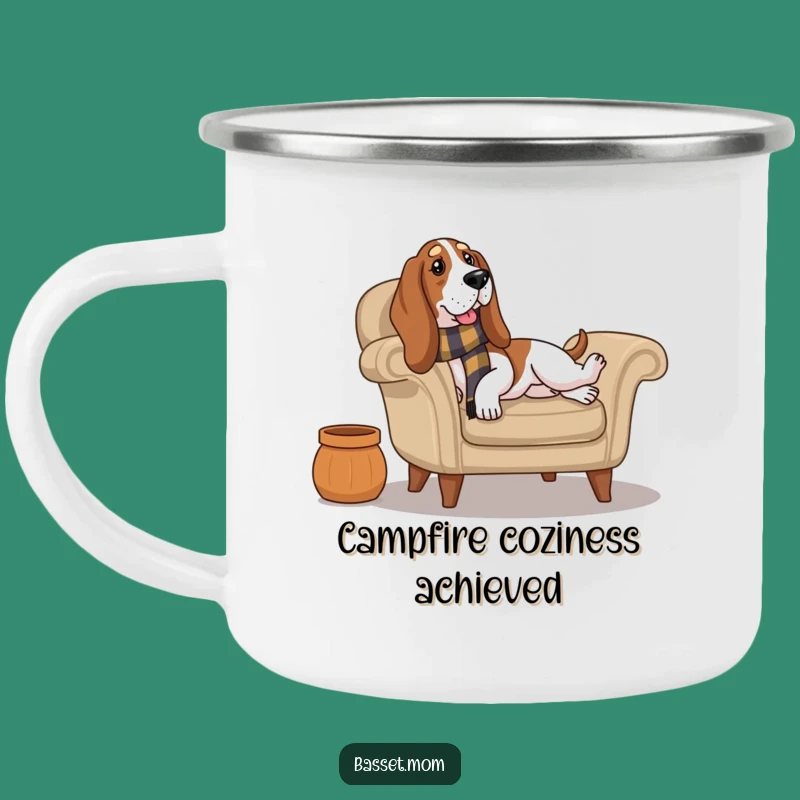 Funny Cozy Basset Hound Lounge Camping Mug