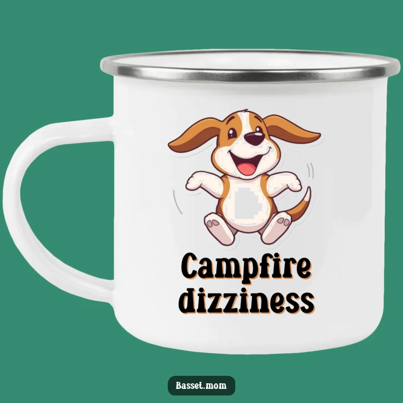 Durable Funny Basset Hound Spin Camping Mug - Joyful Outdoor Gift!