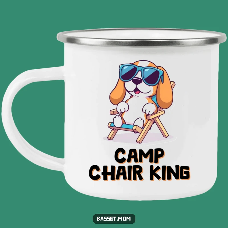 Funny Basset Hound Beach Camping Mug: Sip Coolly by the Fire