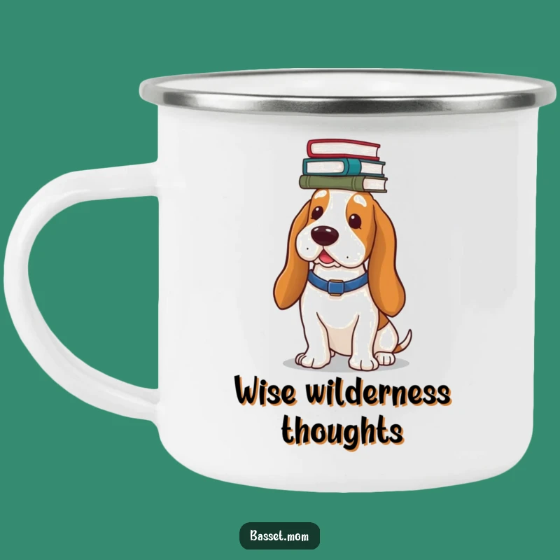 Funny Basset Hound Explorer Mug: Hilarious Outdoor Companion for Bookish Trekkers