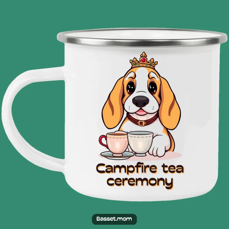 Funny Basset Hound Tea Camping Mug - Regal Pup Drinkware