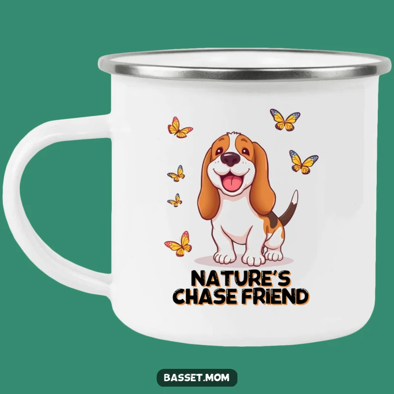 Trail Ready Funny Basset Hound Camp Mug - Outdoor Whimsy Gift