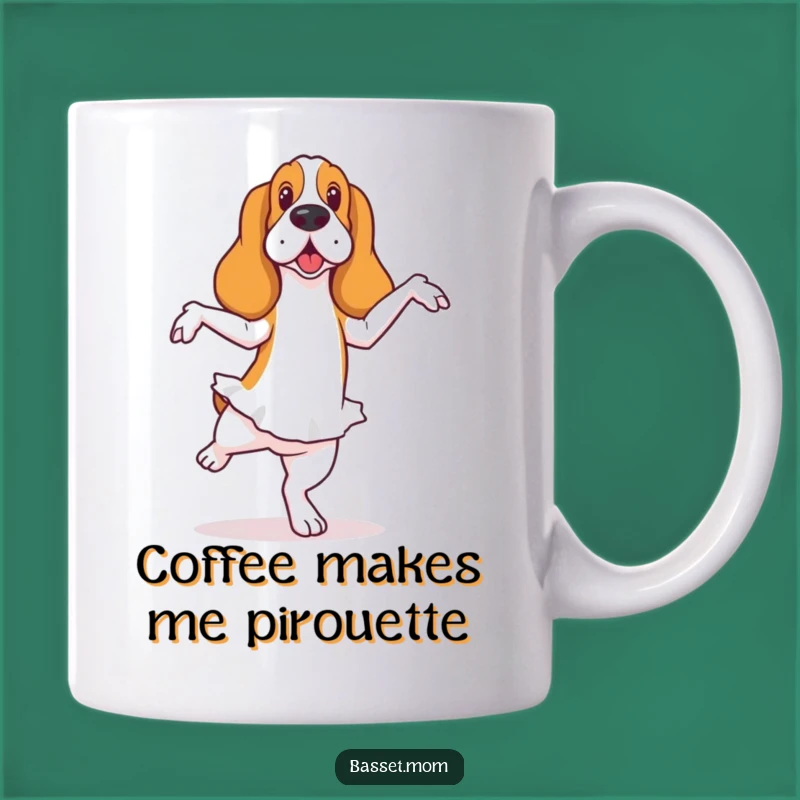 Funny Basset Hound Ballet Mug: Wobbly Grace for a Hilarious Gift