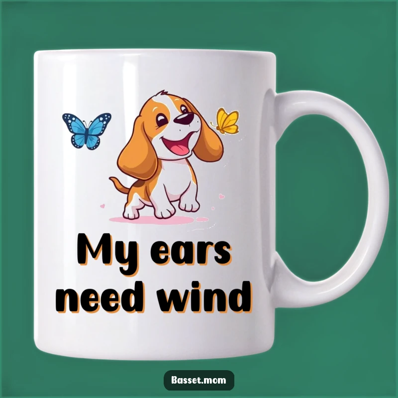 Funny Basset Hound Butterfly Chase Mug: A Hilarious Gift for Dog Lovers
