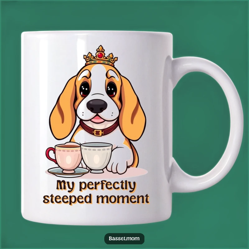 Funny Basset Hound Tea Mug - Regal Pup Gift for Sophisticated Dog Lovers