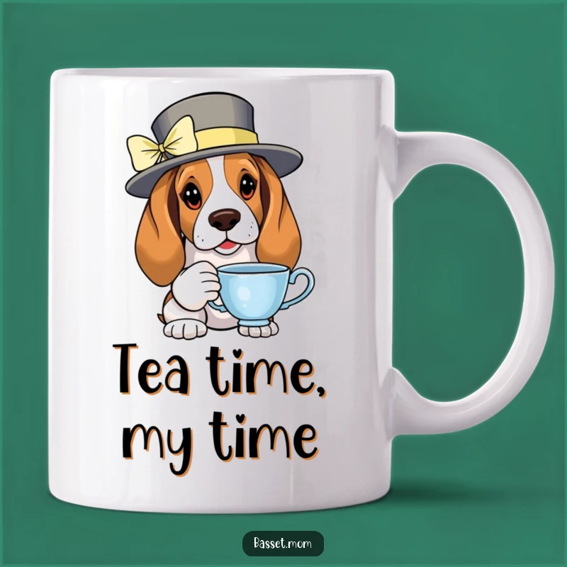 Funny Basset Hound Tea Party Mug: Hilarious Dapper Dog, Perfect Gift for Elegance!