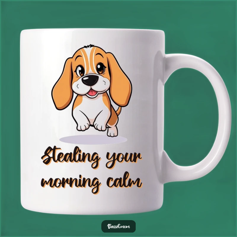 Funny Basset Hound Tiptoeing Mug: A Hilarious Secret Keeper Gift