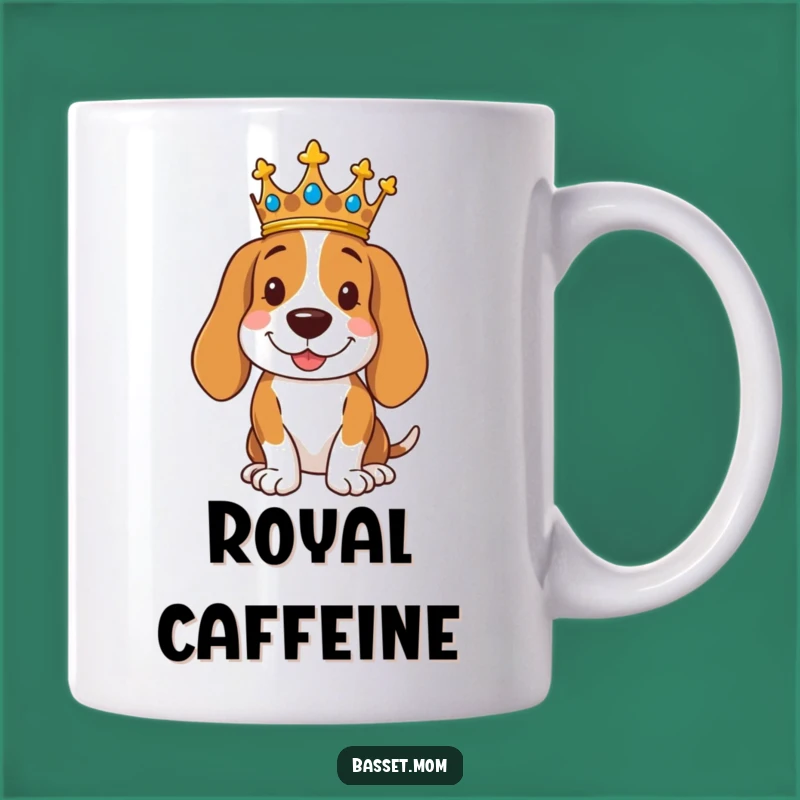 Funny Royal Basset Hound Crown Mug - Regal Dog Lover Gift