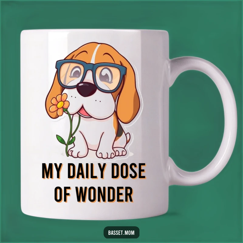 Funny Basset Hound Glasses Mug - Curious Pup Gift for Bookworms & Dog Lovers
