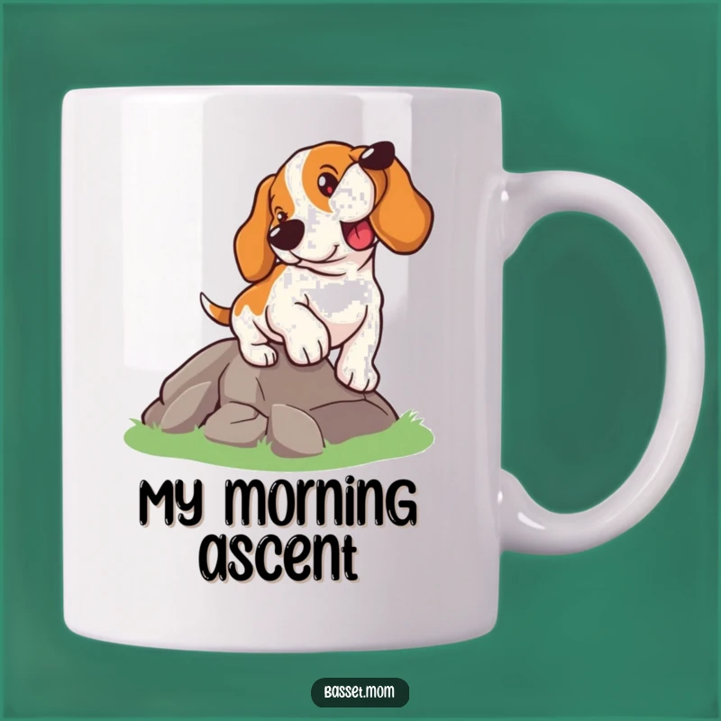 Funny Basset Hound Determined Hill Climb Mug - Motivational Dog Gift!