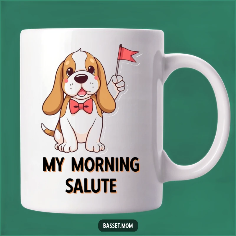 Funny Plush Basset Hound Bow Tie Flag Mug - Perfect For Dog Lovers' Gift