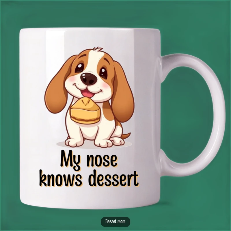 Funny Basset Hound Pie Balancing Mug - Hilarious Dog Lover Gift Idea