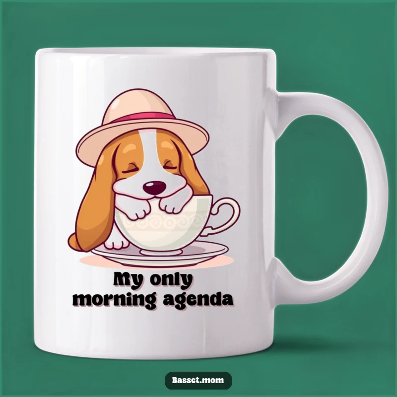 Funny Basset Hound Napping Hat Mug: The Perfect Relaxing Tea Lover Gift