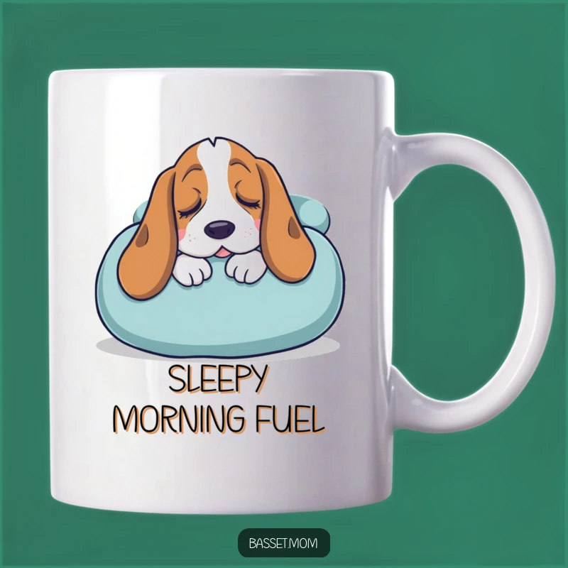 Funny Basset Hound Sleepy Mug: Giant Cushion Snuggle for a Relaxed Gift