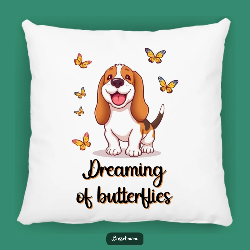 Comfy Funny Basset Hound Butterfly Pillow - Soft & Joyful Decor