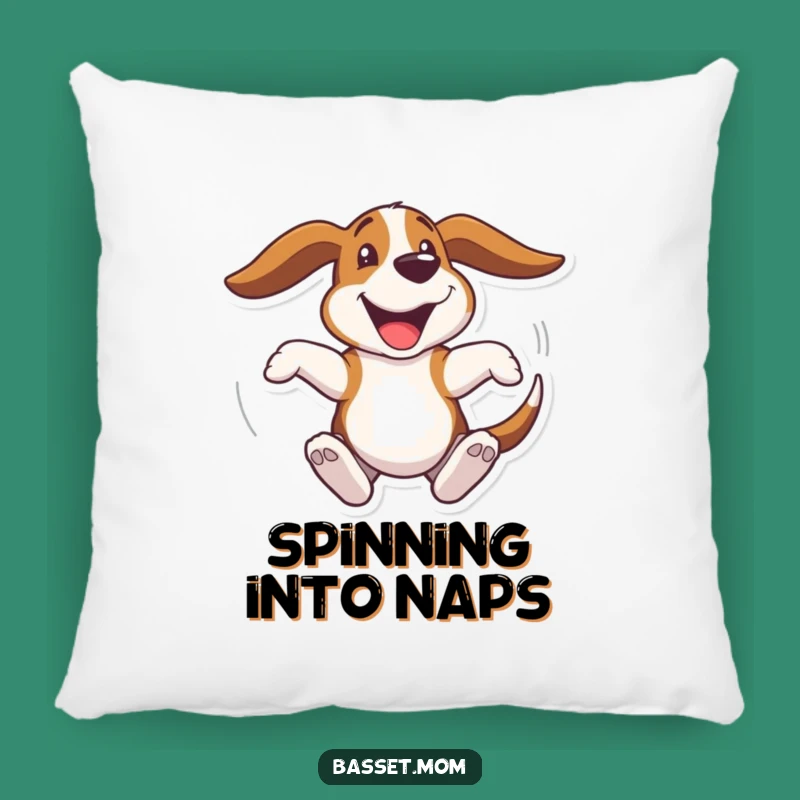 Comfy Funny Basset Hound Spin Pillow - Happy Dog Decor Gift!