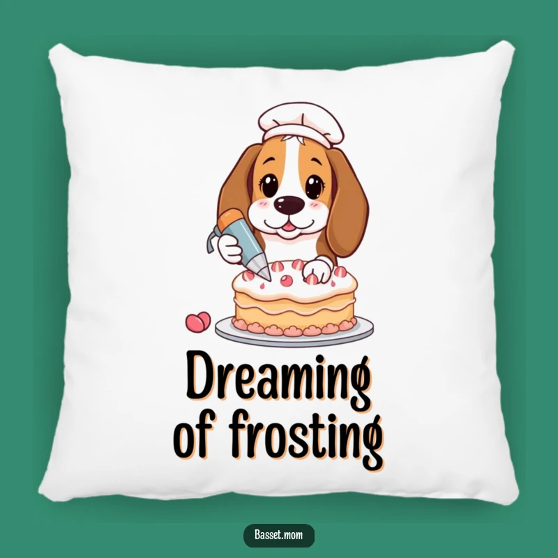 Funny Basset Hound Baking Pillow - Cozy & Humorous Kitchen Decor