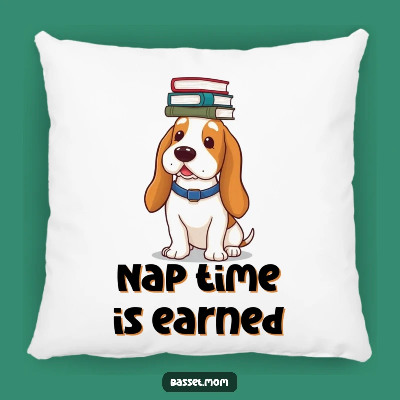 Funny Basset Hound Book Lover Pillow: Cozy Comfort and Hilarious Decor