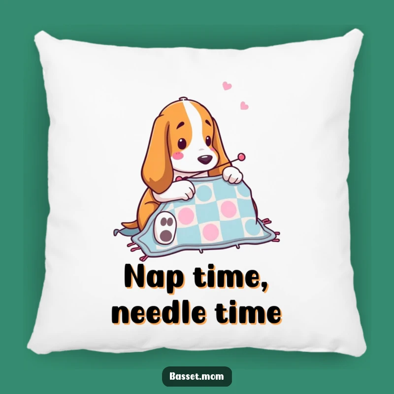 Funny Basset Hound Quilting Pillow: Cozy & Cute Dog Stitching Cushion, Perfect Gift