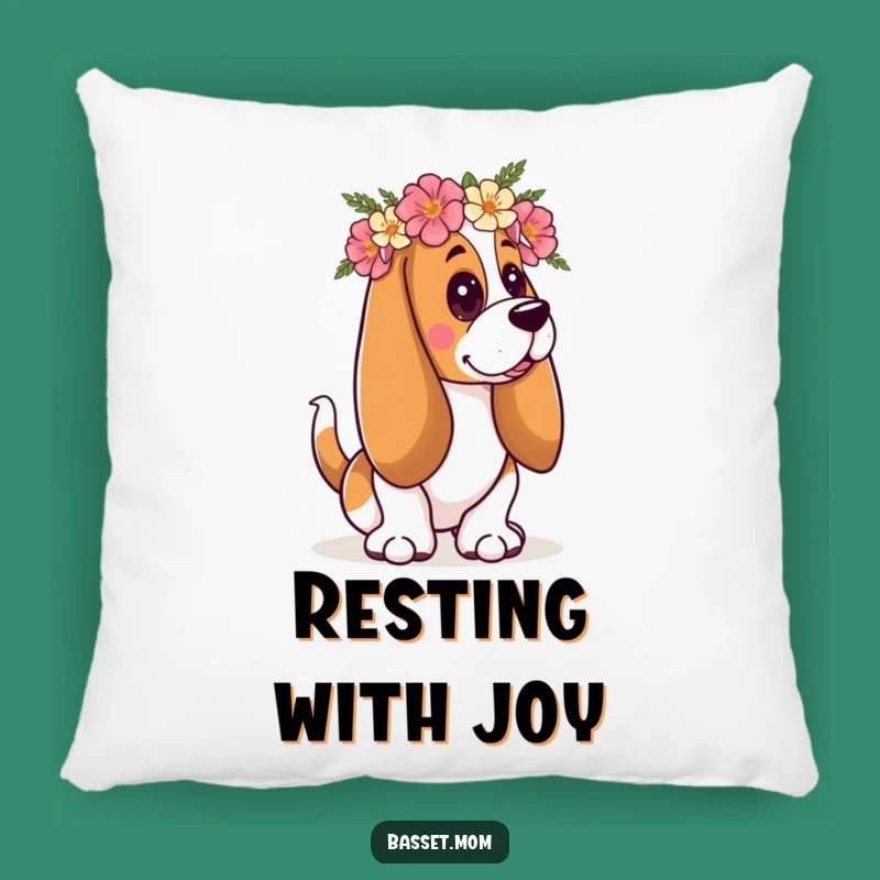Funny Floral Basset Hound Pillow: Cozy Comfort & Wagging Joy Gift