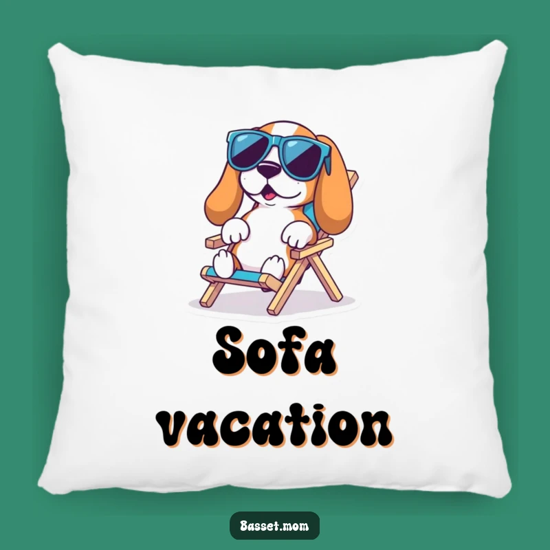 Funny Basset Hound Beach Pillow: Relax in Style with Canine Coolness