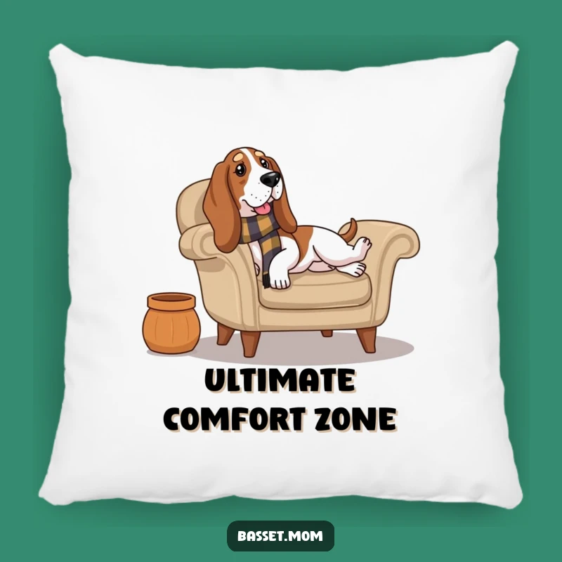 Funny Comfy Basset Hound Lounging Pillow - Cozy Dog Decor