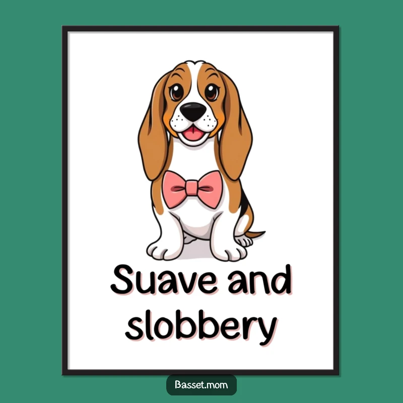 Funny Basset Hound Gentleman Print: Stylish Wall Art for Sophisticated Homes