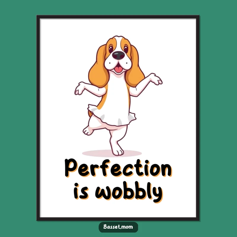 Funny Basset Hound Ballet Digital Art: Instant Wobbly Grace