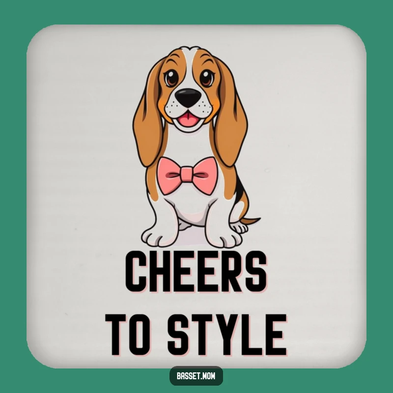 Funny Basset Hound Classy Coaster: Protect Surfaces with Dapper Dog Style