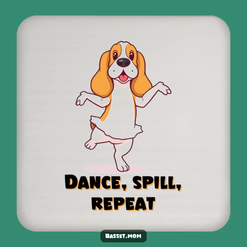 Funny Basset Hound Coaster: Ballet Protection with Wobbly Charm