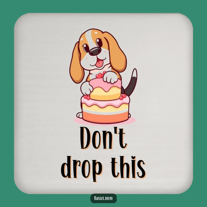 Funny Basset Hound Cake Protector Coaster - Hilarious Dog Home Gift!