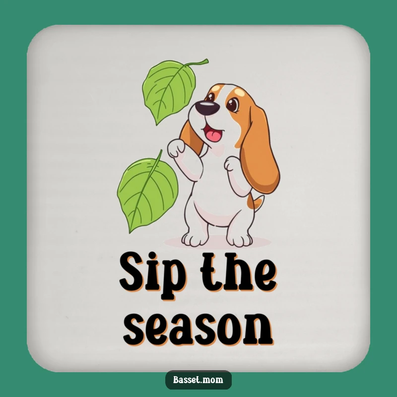 Funny Basset Hound Autumn Leaf Coaster: Protect Surfaces with Playful Style