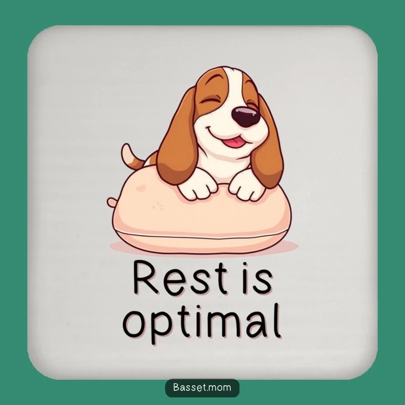 Funny Basset Hound Coaster: Protect Surfaces with Sunbathing Pup Charm
