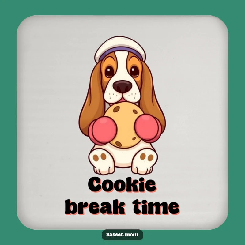 Funny Basset Hound Cookie Coaster - Humorous Decor for Any Surface