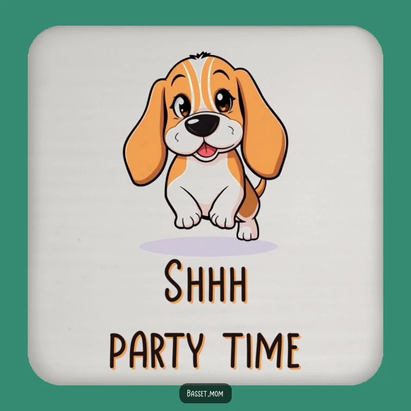 Funny Basset Hound Tiptoeing Coasters: Protect Surfaces with Style