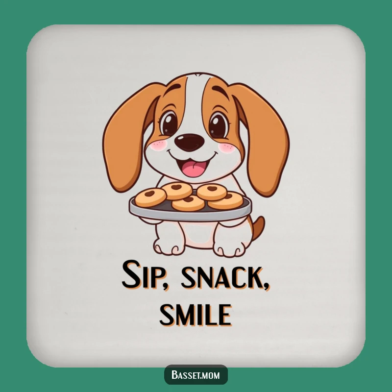 Funny Cookie Basset Hound Coasters: Protect Surfaces with Sweet Humor, Gift