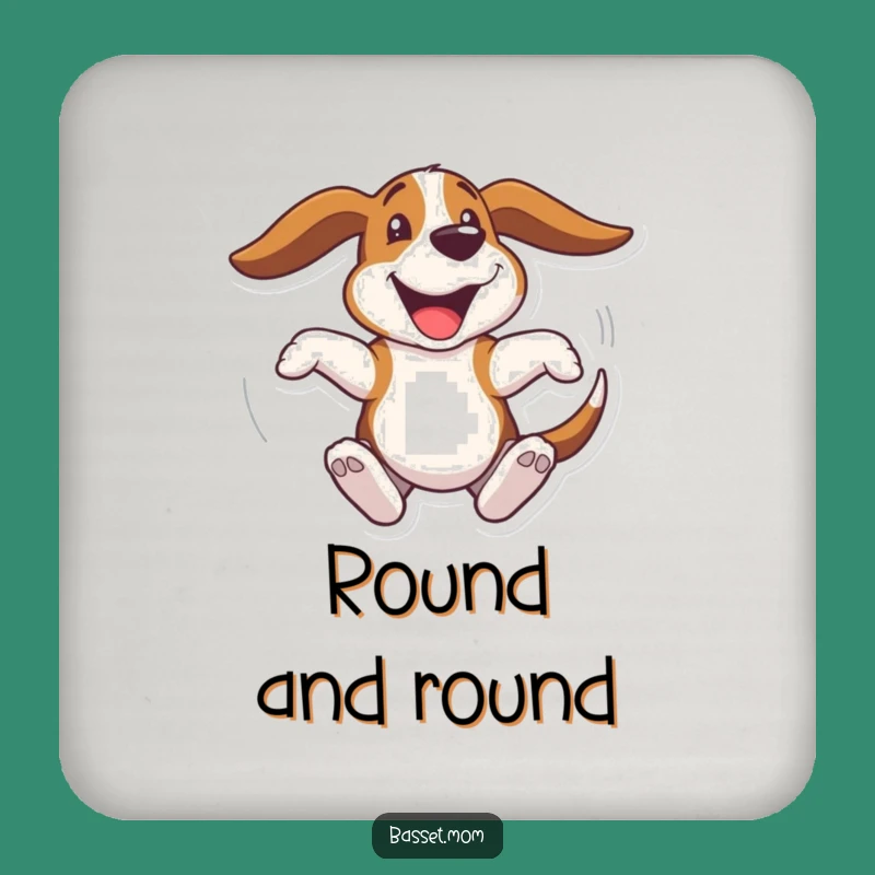 Funny Basset Hound Spin Stop Coaster - Cheerful Dog Home Gift!