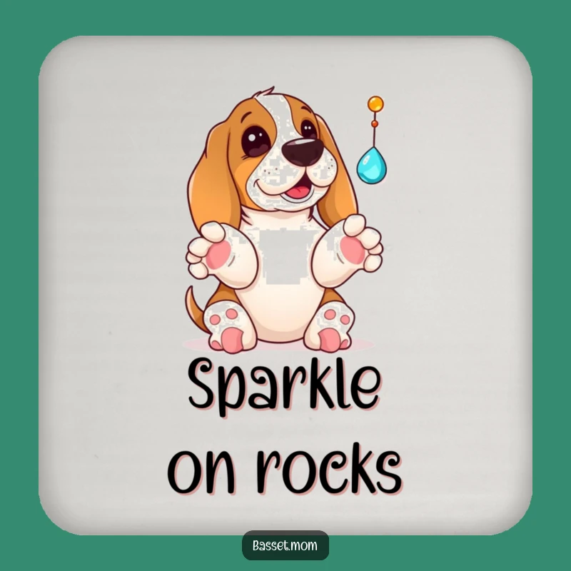 Playful Protection Funny Basset Hound Coaster - Humorous Drink Accessory