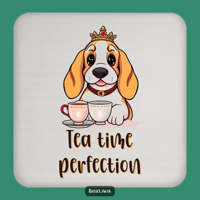 Funny Basset Hound Tea Coaster - Regal Dog Protection for Surfaces